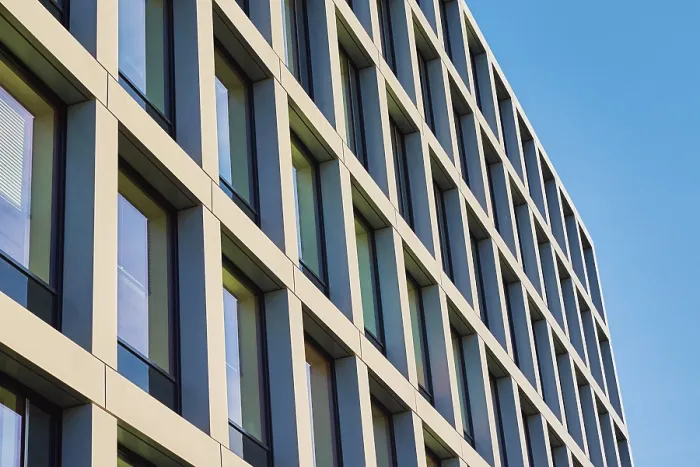 Framed Print : Building Facade Print with Geometric Pattern Framed Print : Building Facade Print with Geometric Pattern
