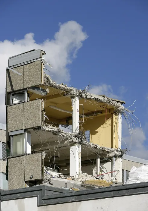 Framed Print : Demolition of Building Print Framed Print : Demolition of Building Print