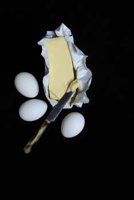 Framed Print : Butter and Eggs in Opened Packaging Print Framed Print : Butter and Eggs in Opened Packaging Print