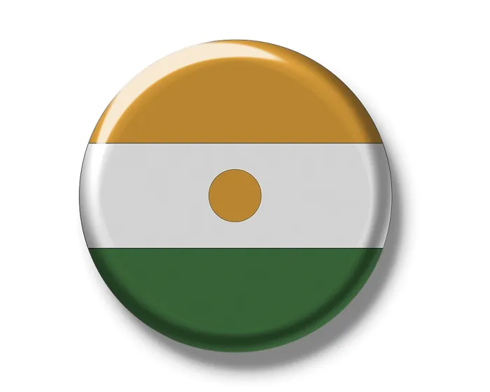 Framed Print : Button Badge, Flag of Niger Print