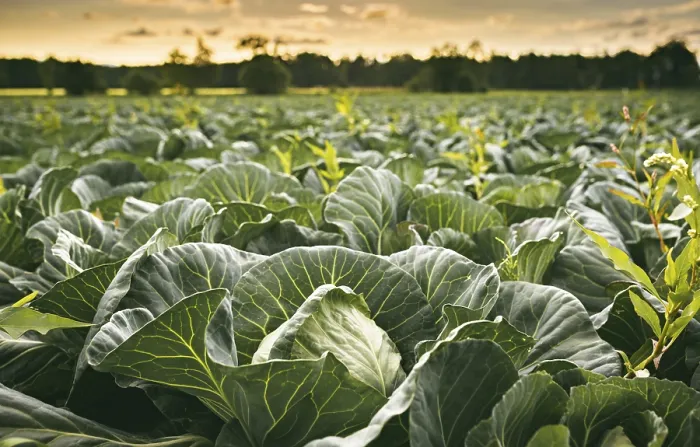 Framed Print : Cabbage Field in Sunset Light Print - Austrian Countryside Framed Print : Cabbage Field in Sunset Light Print - Austrian Countryside