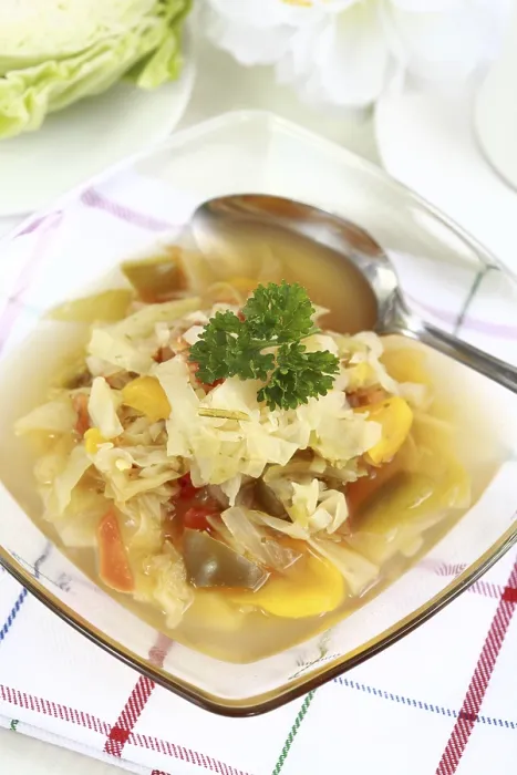 Framed Print : Cabbage Soup with Vegetable Print