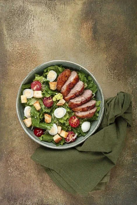 Framed Print : Duck Breast Caesar Salad Print Framed Print : Duck Breast Caesar Salad Print