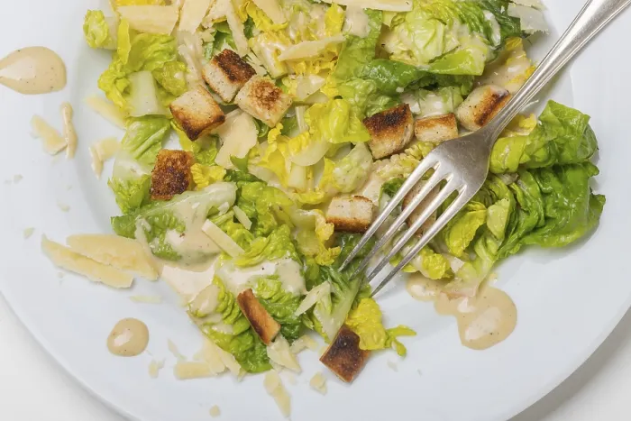 Framed Print : Caesar Salad Print on a Plate Framed Print : Caesar Salad Print on a Plate