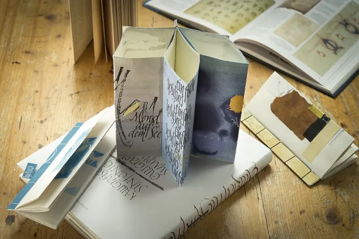 Framed Print : Calligraphy Studio Print: Book Binding Techniques