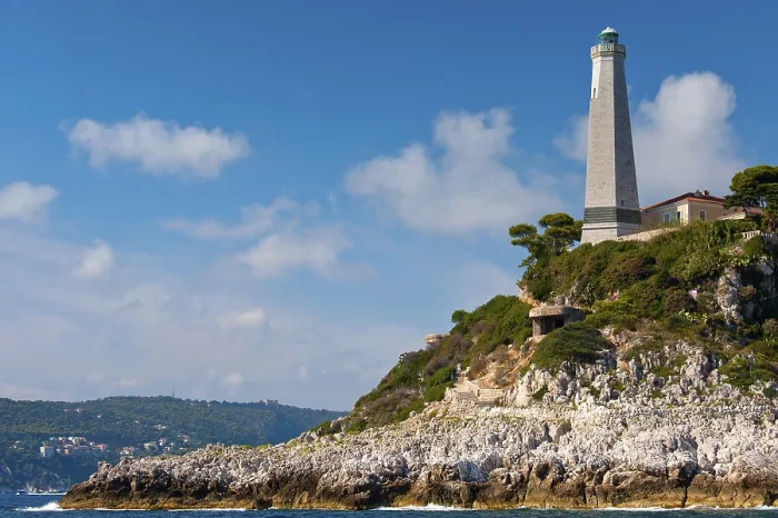 Framed Print : Cap Ferrat Lighthouse Print - Mediterranean Sea, France Framed Print : Cap Ferrat Lighthouse Print - Mediterranean Sea, France