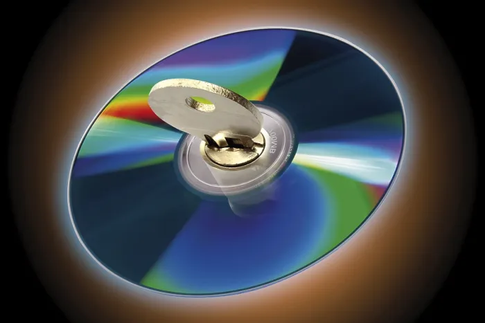 Framed Print : Secure Data Print: CD / DVD with Lock and Key Framed Print : Secure Data Print: CD / DVD with Lock and Key
