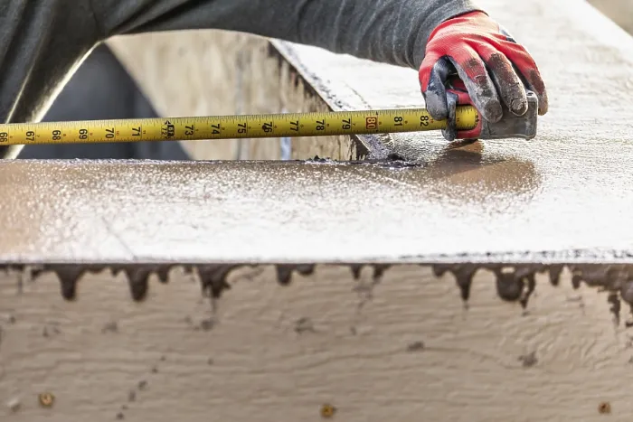 Framed Print : Cement Construction Worker Print - Measuring Tape