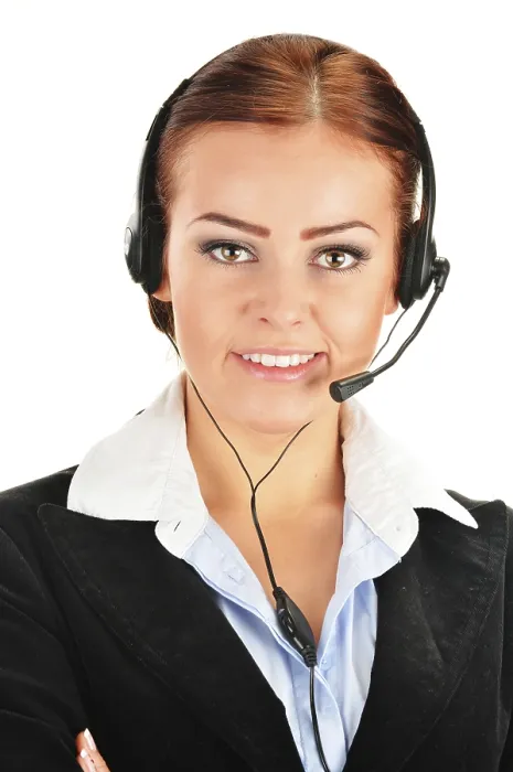 Framed Print : Call Center Operator Print in Isolation Framed Print : Call Center Operator Print in Isolation