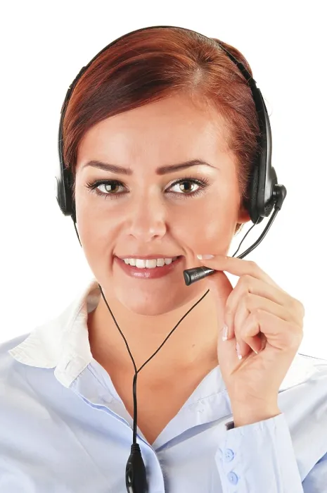 Framed Print : Call Center Operator Print: Isolated on White Background Framed Print : Call Center Operator Print: Isolated on White Background