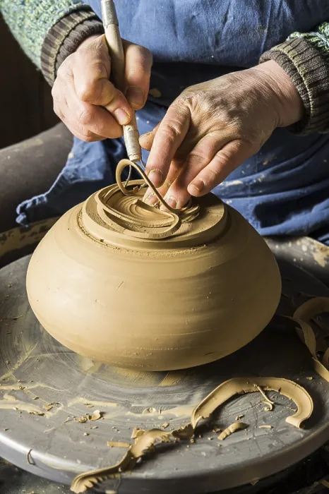 Framed Print : Ceramic Workshop Print: Hands Shaping Pot on Wheel Framed Print : Ceramic Workshop Print: Hands Shaping Pot on Wheel