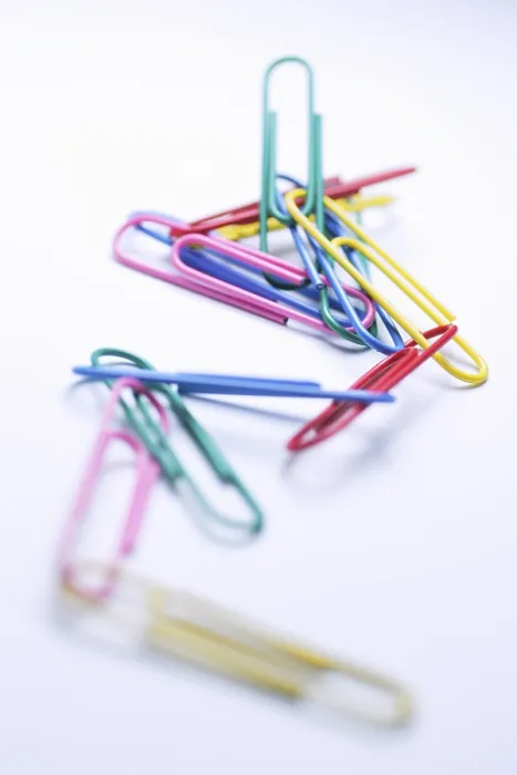 Framed Print : Chained Colored Paperclips Print Framed Print : Chained Colored Paperclips Print