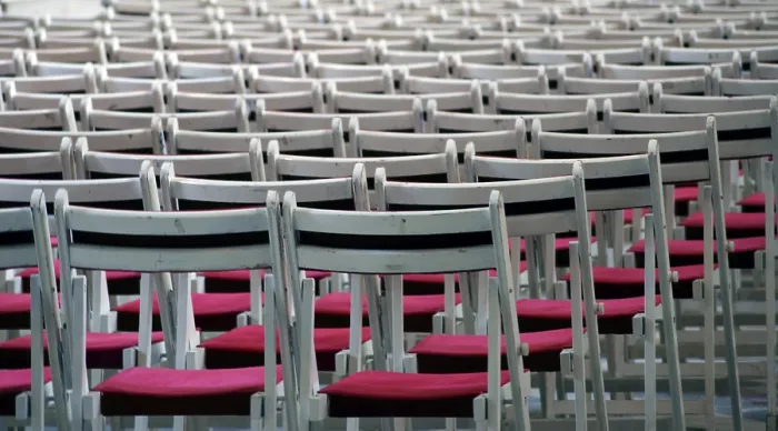 Framed Print : Row of Chairs Print by ImageBROKER Framed Print : Row of Chairs Print by ImageBROKER
