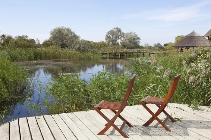 Framed Print : Two Chairs Print, Danube Delta Reserve, Romania