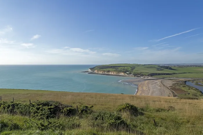 Framed Print : Chalk Cliffs at Cuckmere Haven Print, South Downs England Framed Print : Chalk Cliffs at Cuckmere Haven Print, South Downs England