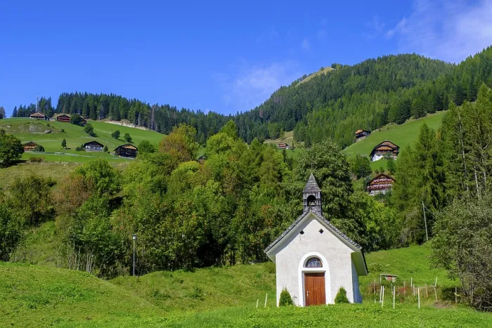Framed Print : Chapel Print, Eggerseite, Pfunderer Valley, South Tyrol
