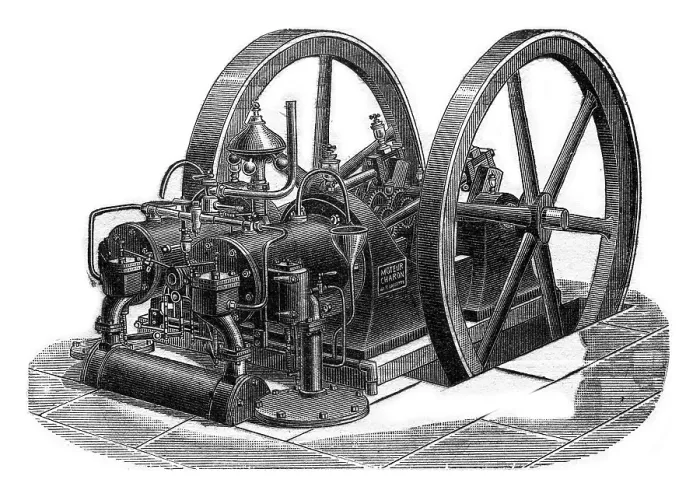 Framed Print : Charon Engine Print, 1875 Engraved Illustration