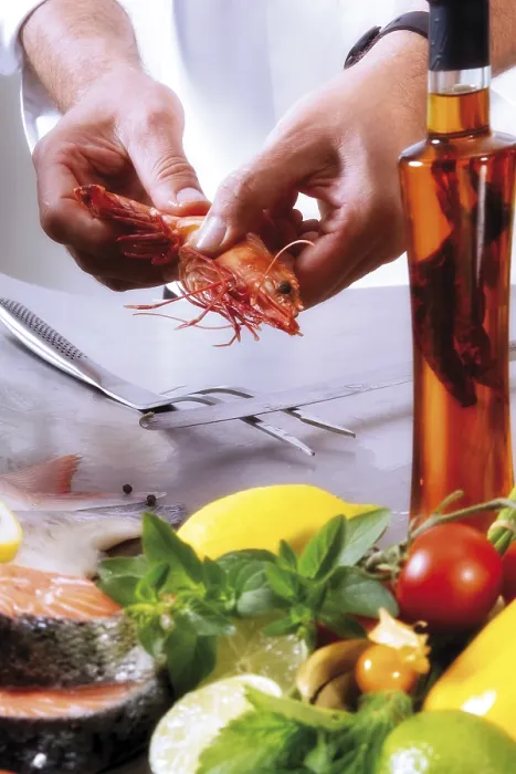 Framed Print : Chef Preparing Fresh Shrimp Print Framed Print : Chef Preparing Fresh Shrimp Print