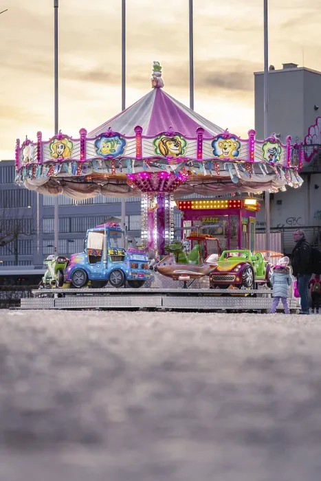 Framed Print : Lake Constance Children's Carousel Print at Sunset Framed Print : Lake Constance Children's Carousel Print at Sunset