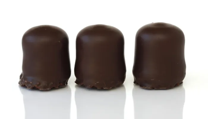 Framed Print : Three Chocolate-Covered Marshmallows Print