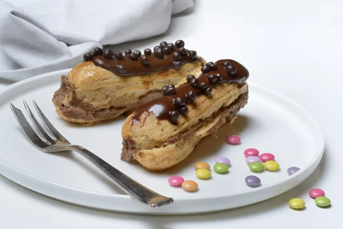 Framed Print : Two Chocolate Éclairs Print