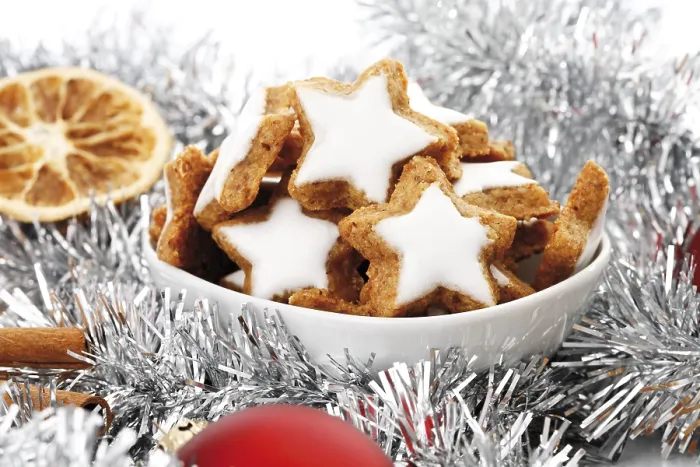 Framed Print : Cinnamon Star Biscuits Christmas Print