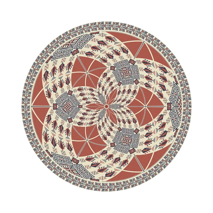 Framed Print : Traditional Palestinian Print: Circular Pattern Design Framed Print : Traditional Palestinian Print: Circular Pattern Design