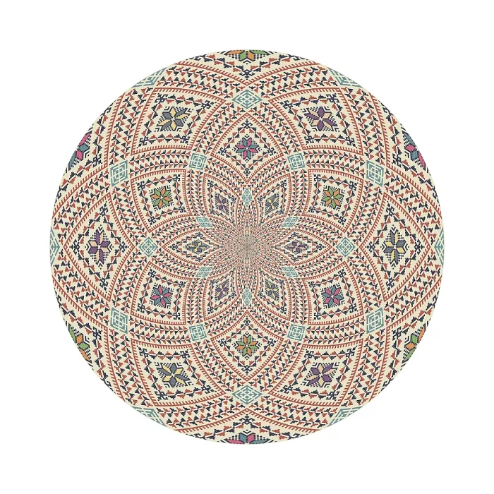 Framed Print : Traditional Palestinian Print: Geometric Circular Pattern Framed Print : Traditional Palestinian Print: Geometric Circular Pattern