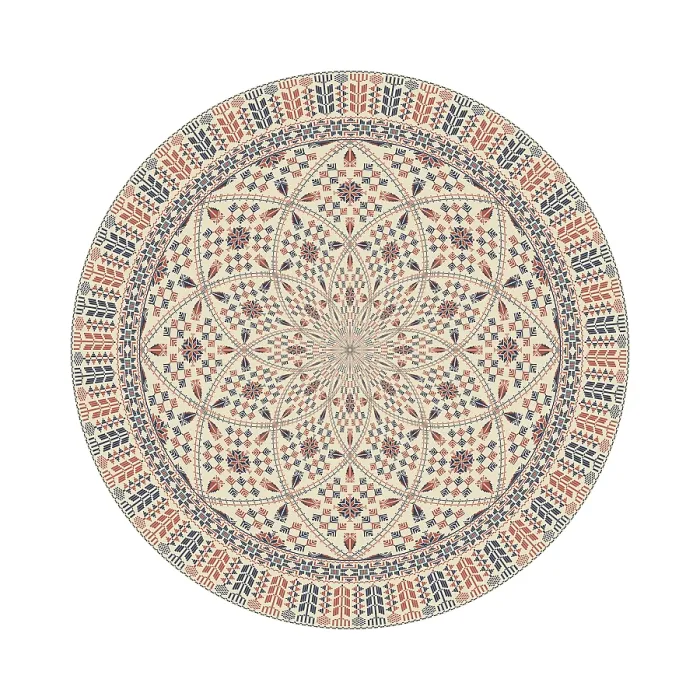 Framed Print : Traditional Palestinian Print: Geometric Circular Pattern Framed Print : Traditional Palestinian Print: Geometric Circular Pattern