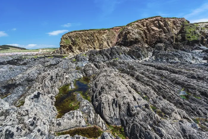 Framed Print : Bantham Beach Cliffs Print, Devon, England