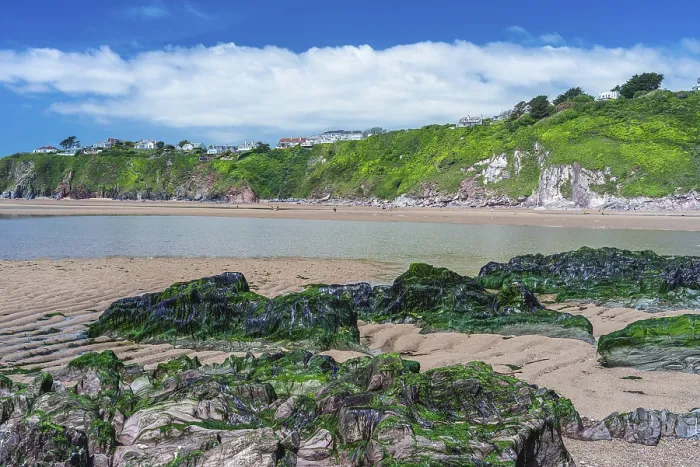 Framed Print : Bantham Beach Cliffs Print, Devon, England Framed Print : Bantham Beach Cliffs Print, Devon, England