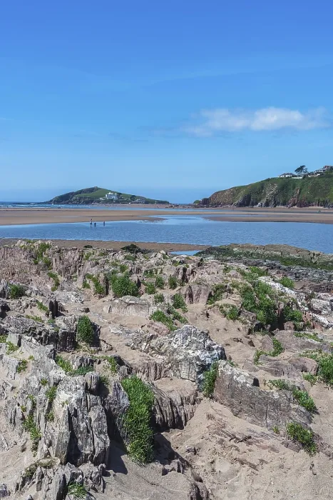 Framed Print : Bantham Beach Cliffs Print, Devon Coastline, England