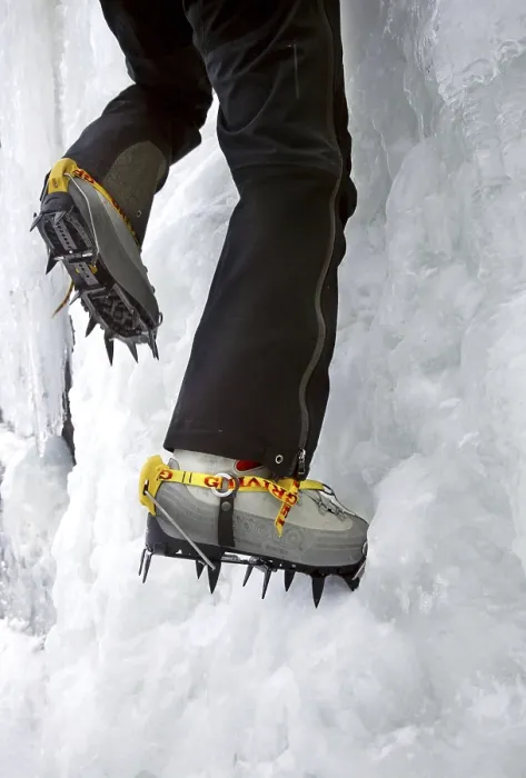 Framed Print : Print of Ice Climbing in Action Framed Print : Print of Ice Climbing in Action