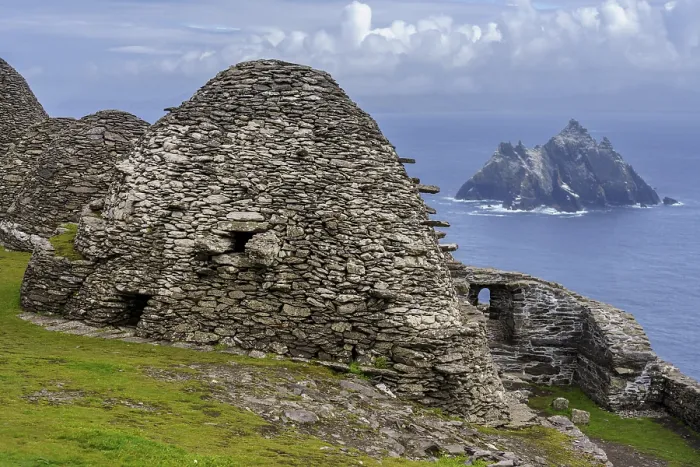 Framed Print : Skellig Michael Island Clochans Print, Ireland