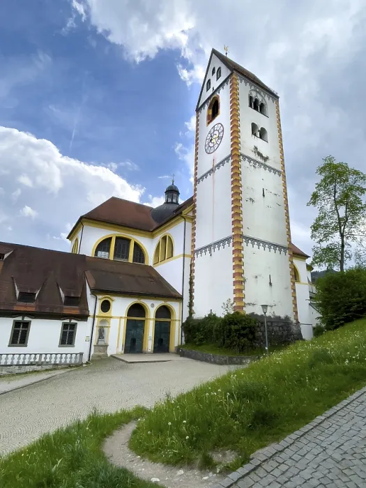 Framed Print : Clock Tower Print of St. Mang Monastery, Füssen, Germany Framed Print : Clock Tower Print of St. Mang Monastery, Füssen, Germany