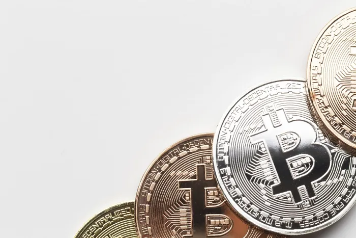Framed Print : Close-up Bitcoin Different Colors Print in High Definition Framed Print : Close-up Bitcoin Different Colors Print in High Definition