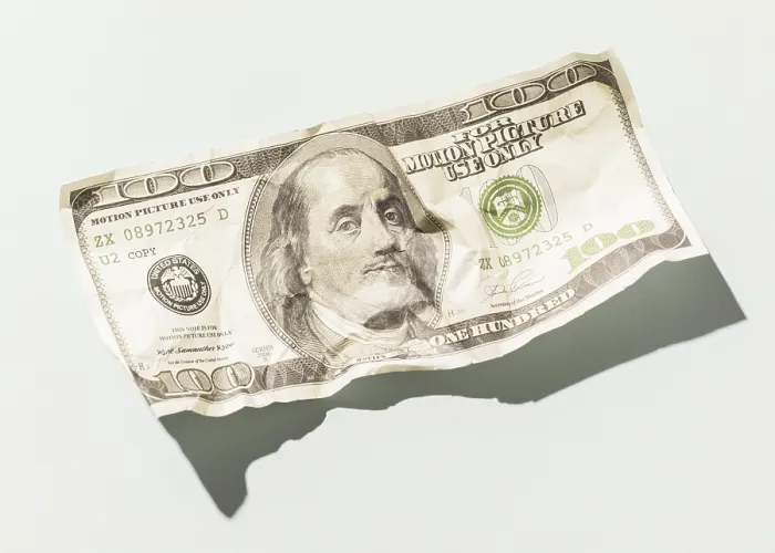 Framed Print : Close-up Dollar Bill Print with Copy Space Framed Print : Close-up Dollar Bill Print with Copy Space