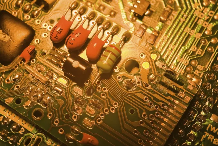 Framed Print : Close-up of a Computer Circuit Board Print