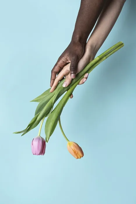 Framed Print : Multiethnic Hands Holding Vibrant Flowers Print Framed Print : Multiethnic Hands Holding Vibrant Flowers Print