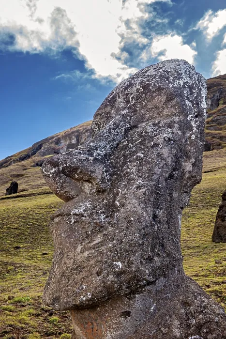 Framed Print : Close-up of a Moai Statue Print, Easter Island Framed Print : Close-up of a Moai Statue Print, Easter Island