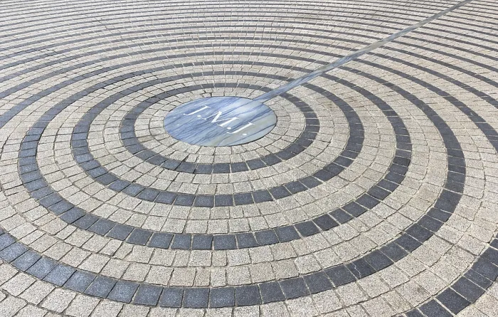Framed Print : Close-up of Pavement Print with Concentric Pattern