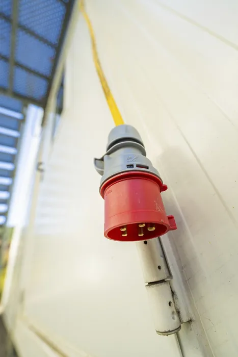 Framed Print : Close-up of a Red Socket on a Container Building Print Framed Print : Close-up of a Red Socket on a Container Building Print