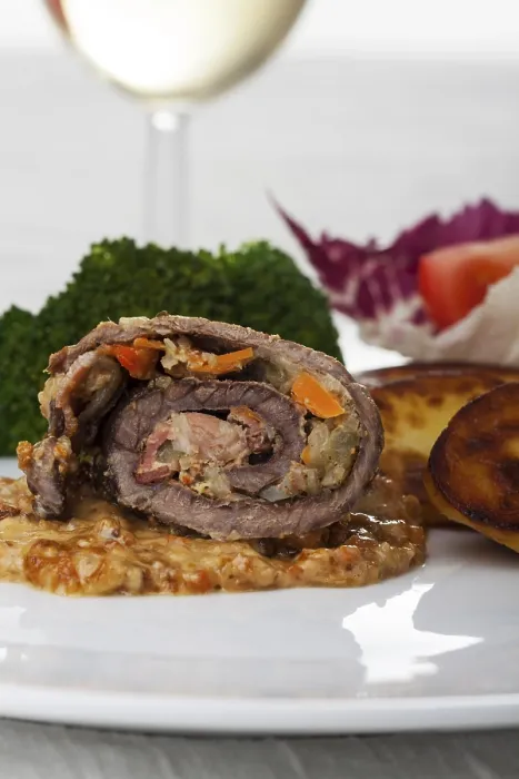 Framed Print : Closeup of a Beef Roulade Print Framed Print : Closeup of a Beef Roulade Print