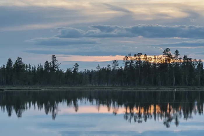 Framed Print : Cloud Reflection Print, Norrbotten Lake, Sweden Framed Print : Cloud Reflection Print, Norrbotten Lake, Sweden