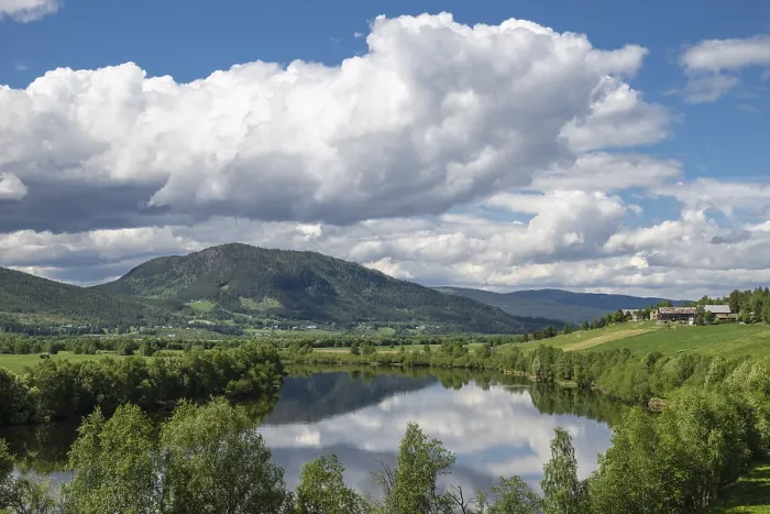 Framed Print : Cloud reflection in the River Glomma Print, Alvdal, Norway Framed Print : Cloud reflection in the River Glomma Print, Alvdal, Norway
