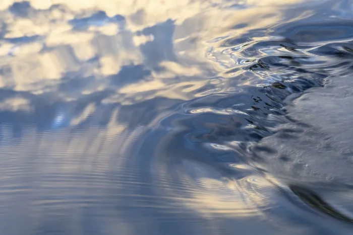 Framed Print : Cloud Reflection in a Stream Print, Norrbotten, Sweden