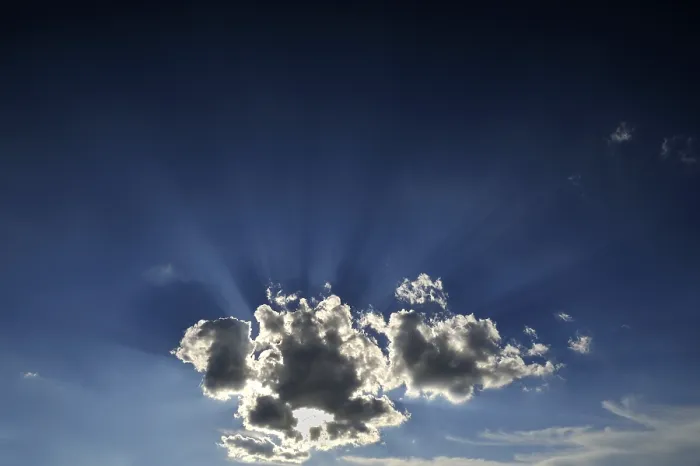 Framed Print : Cloud with Sun Rays Print