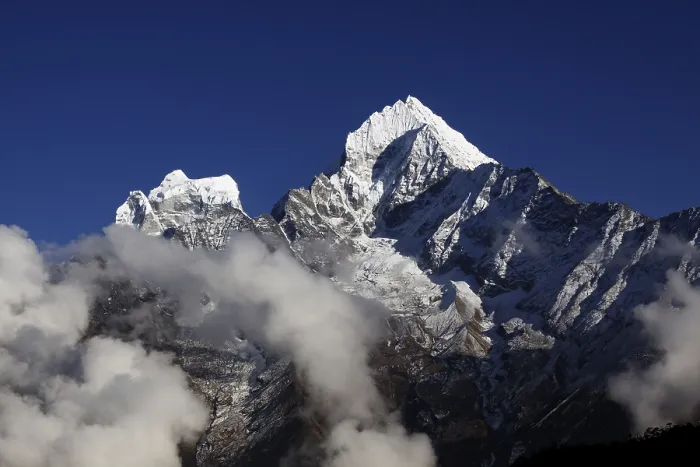 Framed Print : Clouds in front of Mt. Kangtega and Mt. Thamserku Print, Nepal Framed Print : Clouds in front of Mt. Kangtega and Mt. Thamserku Print, Nepal