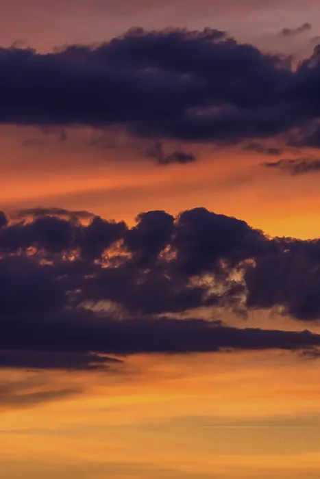 Framed Print : Clouds at the Red Evening Sky after Sunset Print, Germany