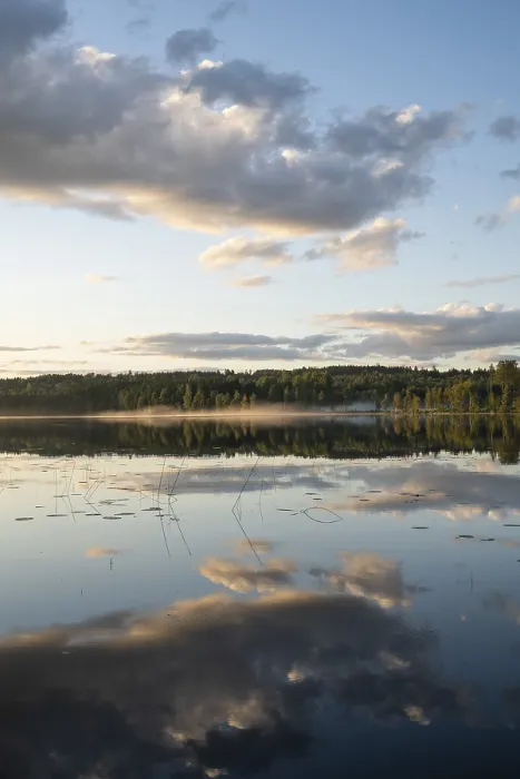 Framed Print : Clouds Reflected on Water Print, Sweden